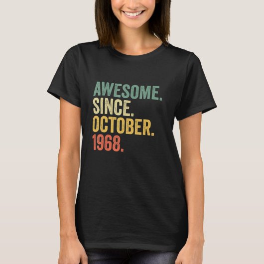 1968年10月54日素晴らし誕生から54歳 Tシャツ (正面)