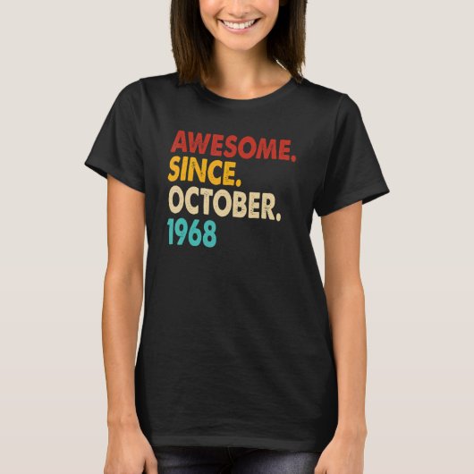1968年10月54素晴らし日誕生から54歳 Tシャツ (正面)
