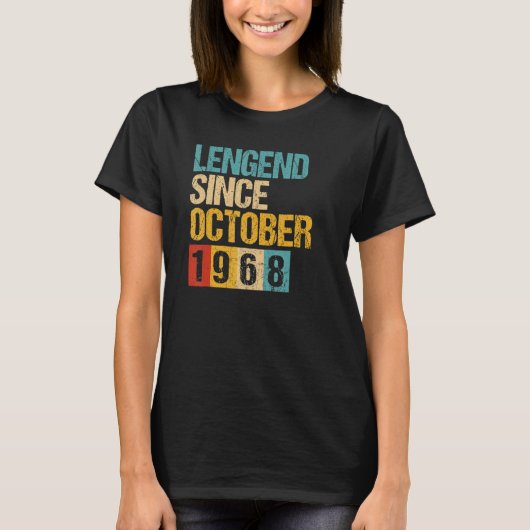 1968年10月54誕生以来54歳の伝説 Tシャツ (正面)