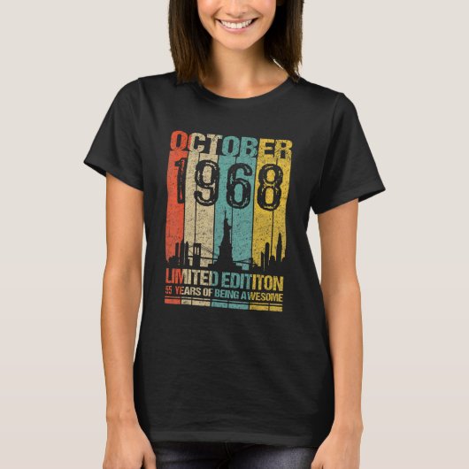 1968年10月55年の素晴らしさ Tシャツ (正面)