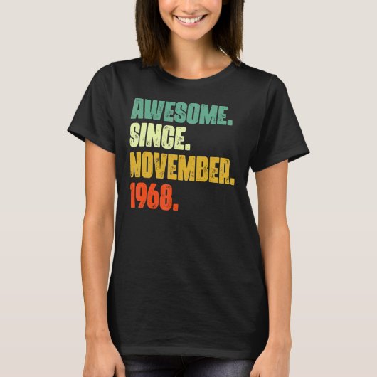 1968年11素晴らし月54日Birから54歳 Tシャツ (正面)