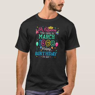 1968年3月に女子生まれ女王が誕生するハッピーバースダ Tシャツ
