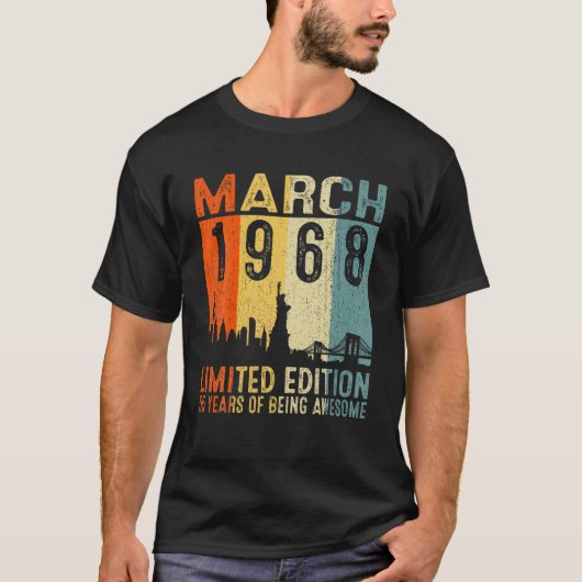1968年3月55歳素晴らしレトロ55Th Bi Tシャツ (正面)