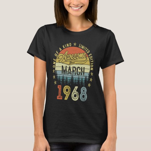 1968年3素晴らし月55日生以来55歳 Tシャツ (正面)