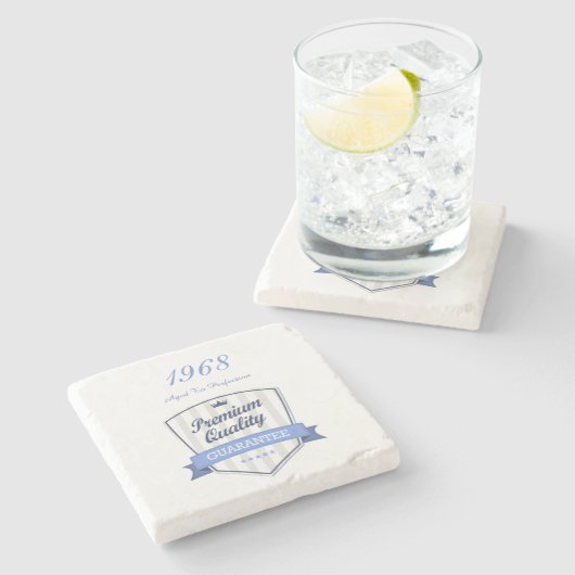 1968年50年賞生まれ贈り物の彼または彼女のカスタム ストーンコースター (横)