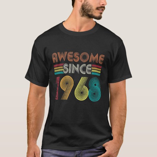 1968年54歳素晴らしヴィンテージレトロ54日 Tシャツ (正面)