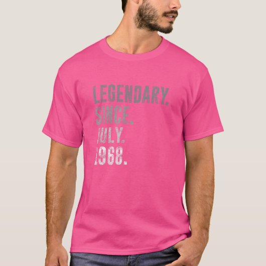 1968年7月以来の伝説54番目の誕生日ヴィンテージ19 Tシャツ (正面)