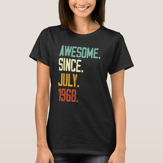 1968年7月以素晴らし降54歳誕生日 Tシャツ (正面)
