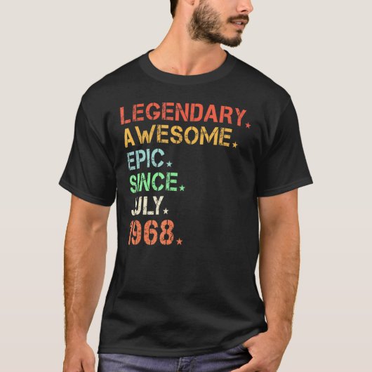 1968年7素晴らし月以来の伝説的エピックレトロ誕生 Tシャツ (正面)