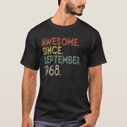 1968年9月素晴らし53日53日誕生日53 Tシャツ (正面)