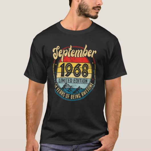 1968年9月54誕生日54歳 Tシャツ (正面)