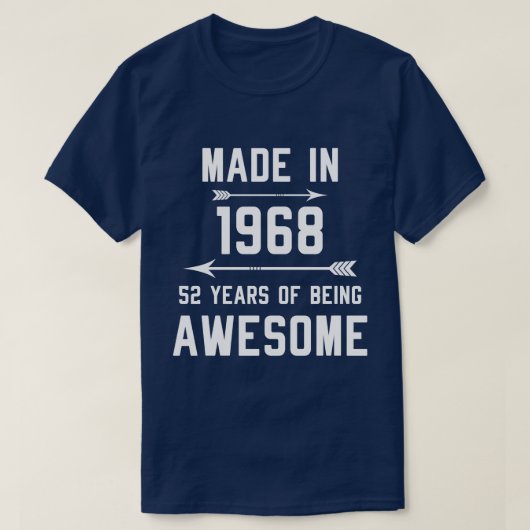 1968年、52年の贈り物素晴らし男性女性 Tシャツ (デザイン正面)