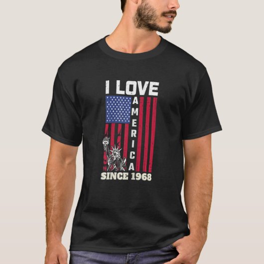 1968年U以来の誕生日54番目の女性I愛アメリカ Tシャツ (正面)