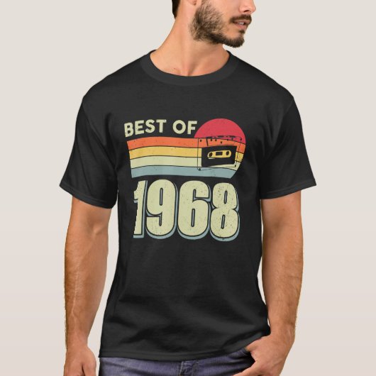 1968最高の年のヴィンテージレトロカセットテープ54th Birt Tシャツ (正面)