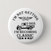 1968生まれ年のヴィンテージ生誕生月贈り物 缶バッジ (正面)