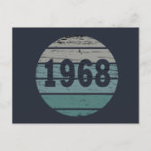 1968生まれ年のヴィンテージ誕生日ギフト シーズンポストカード (正面)