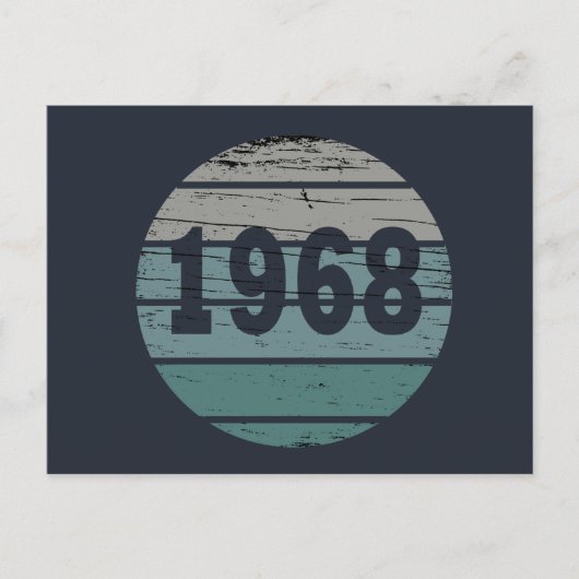 1968生まれ年のヴィンテージ誕生日ギフト シーズンポストカード (正面)