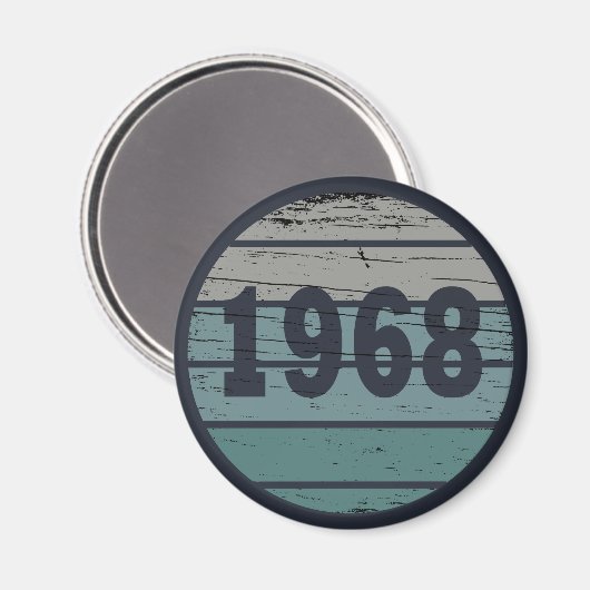 1968生まれ年のヴィンテージ誕生日ギフト マグネット (正面/裏面)