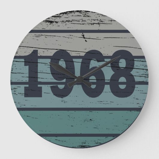 1968生まれ年のヴィンテージ誕生日ギフト ラージ壁時計 (正面)