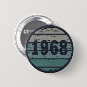 1968生まれ年のヴィンテージ誕生日ギフト 缶バッジ