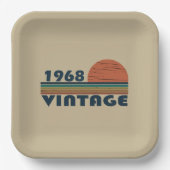 1968生まれ年のヴィンテージ誕生日 ペーパープレート (正面)