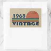 1968生まれ年のヴィンテージ誕生日 長方形シール (バッグ)