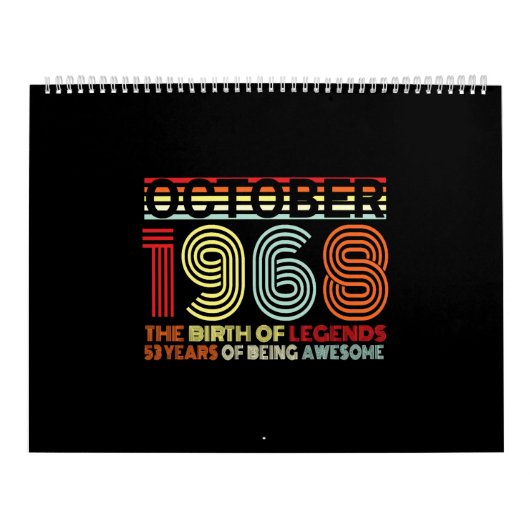 1968生まれ年10月贈呈 カレンダー (カバー)