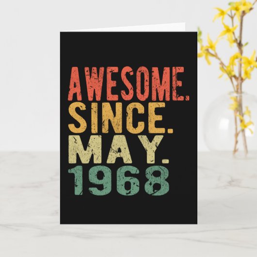 1968素晴らし年5月以生まれ降の誕生日 カード (黄色い花)