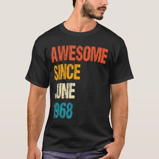 1968素晴らし年6月54誕生日54歳から Tシャツ (正面)