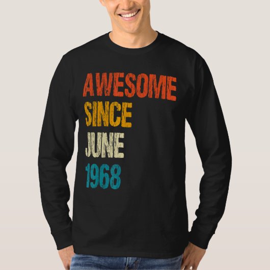 1968素晴らし年6月54誕生日54歳から Tシャツ (正面)