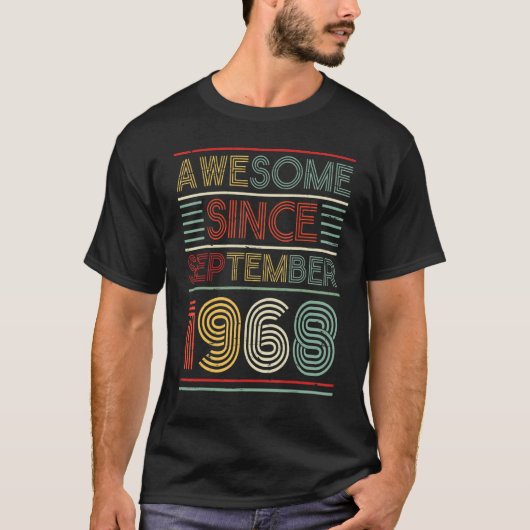 1968素晴らし年9月ハッピーバースデー54年 Tシャツ (正面)