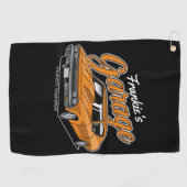 1968 パーソナライズされた 396クラシックマッスルカーガレージ ゴルフタオル (横)