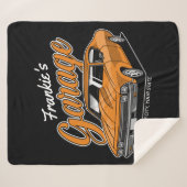 1968 パーソナライズされた 396クラシックマッスルカーガレージ  シェルパブランケット (正面(横))