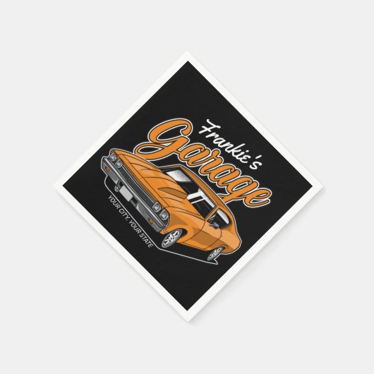 1968 パーソナライズされた 396クラシックマッスルカーガレージ スタンダードカクテルナプキン (角)