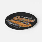 1968 パーソナライズされた 396クラシックマッスルカーガレージ ペーパープレート (アングル)