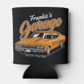 1968 パーソナライズされた 396クラシックマッスルカーガレージ 缶クーラー (裏面)