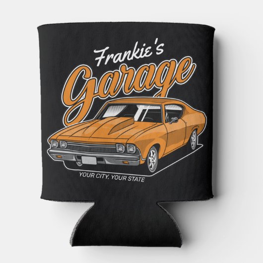 1968 パーソナライズされた 396クラシックマッスルカーガレージ 缶クーラー (裏面)
