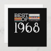 1968 ヴィンテージ 52歳 誕生日記念ギフト 招待状 (正面/裏面)