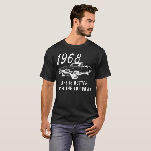 1968 68 Chevelle SS Life is better Chevys Muscle C Tシャツ (正面フル)