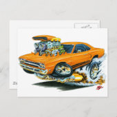 1968-69プリマスGTXオレンジカー ポストカード (正面/裏面)