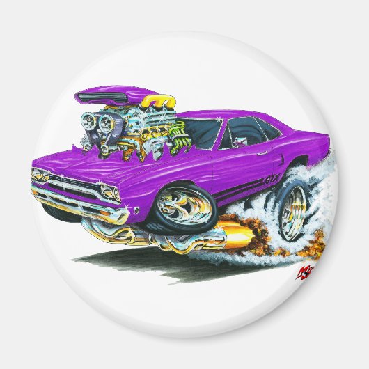 1968-69プリマスGTXパープルカー マグネット (正面)