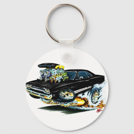 1968-69プリマスGTXブラックカー キーホルダー (正面)