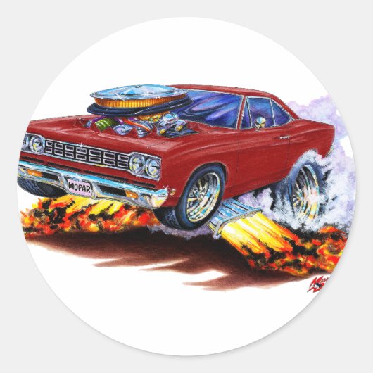 1968-69ロードランナーマルーン車 ラウンドシール (正面)
