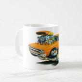 1968-69年のプリマスGTXのオレンジ車 コーヒーマグカップ (正面左)