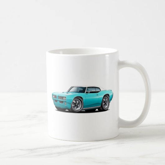1968-69 GTOのターコイズ白の上車 コーヒーマグカップ (右)