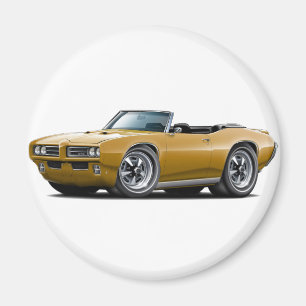 1968-69 GTOの金ゴールドのコンバーチブル マグネット