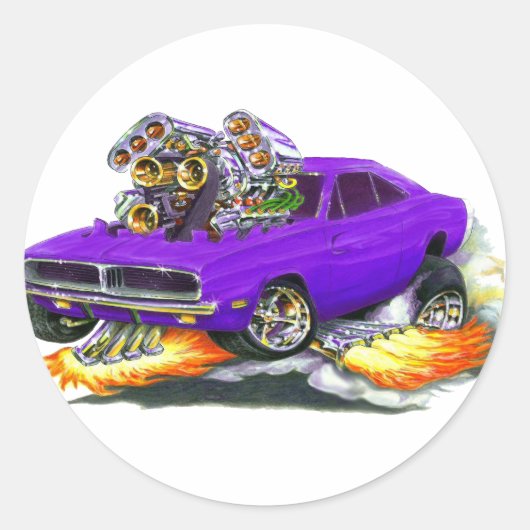 1968-70チャージャパープルカー ラウンドシール (正面)