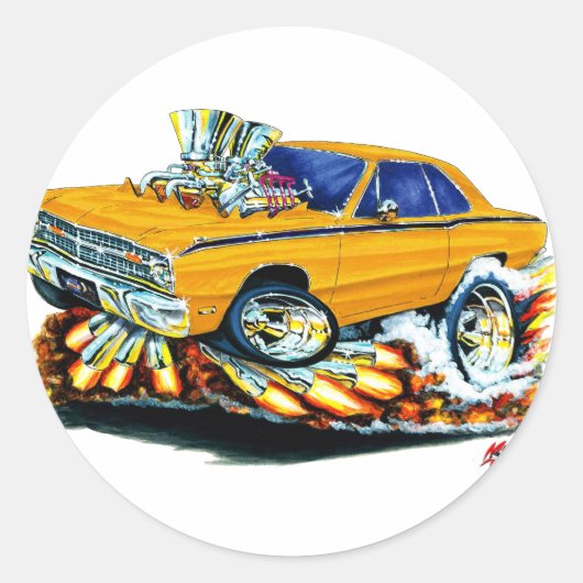 1968-71ダッジダーツオレンジカー ラウンドシール (正面)