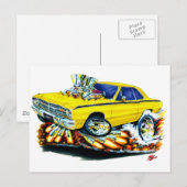 1968-71ドッジダーツイエローカー ポストカード (正面/裏面)