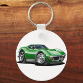 1968-72コルベット緑の車 キーホルダー (正面)